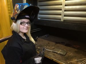 Female Welding Student
