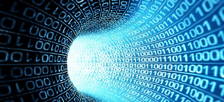 cyber tunnel with data