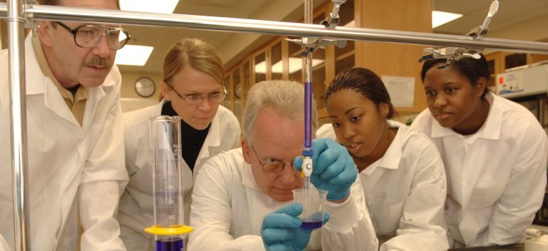 students doing science experiments