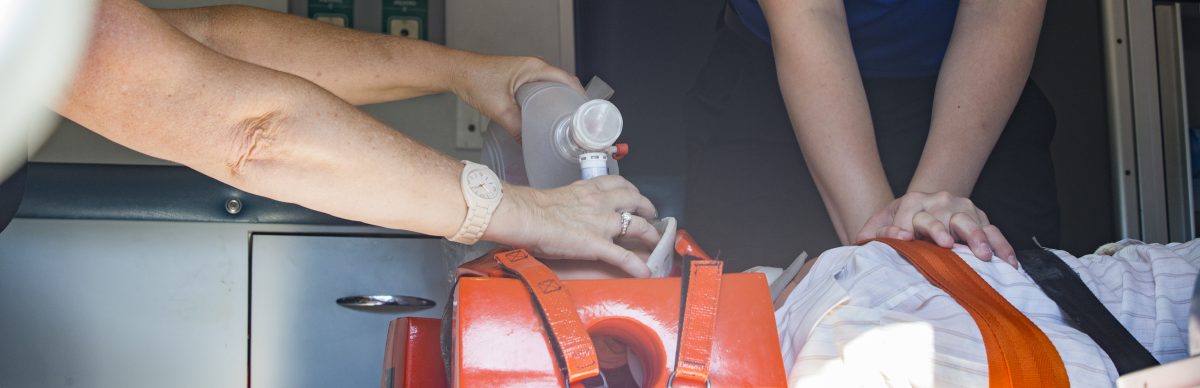 students working in ambulance