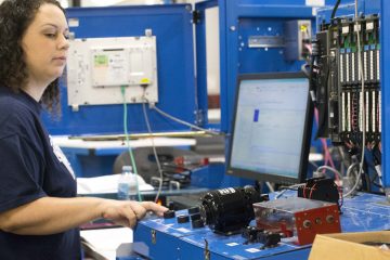 Precision Manufacturing and Maintenance student at work