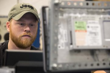 Electrical Construction and Maintenance student at work