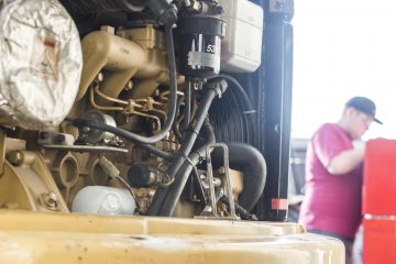 student working on diesel
