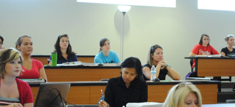 Psychology students in class