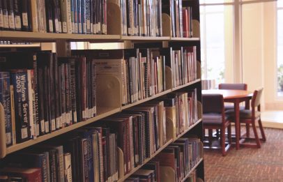books on library shelf