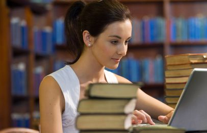 student at laptop