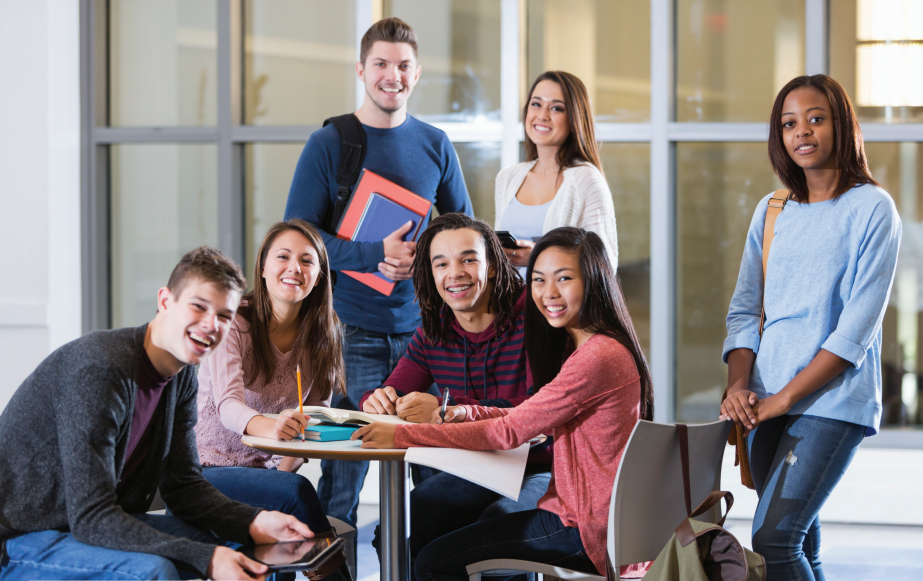 students in student center