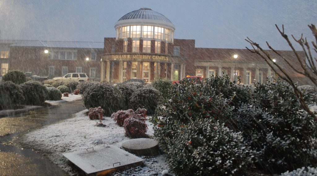 murphy campus in snow
