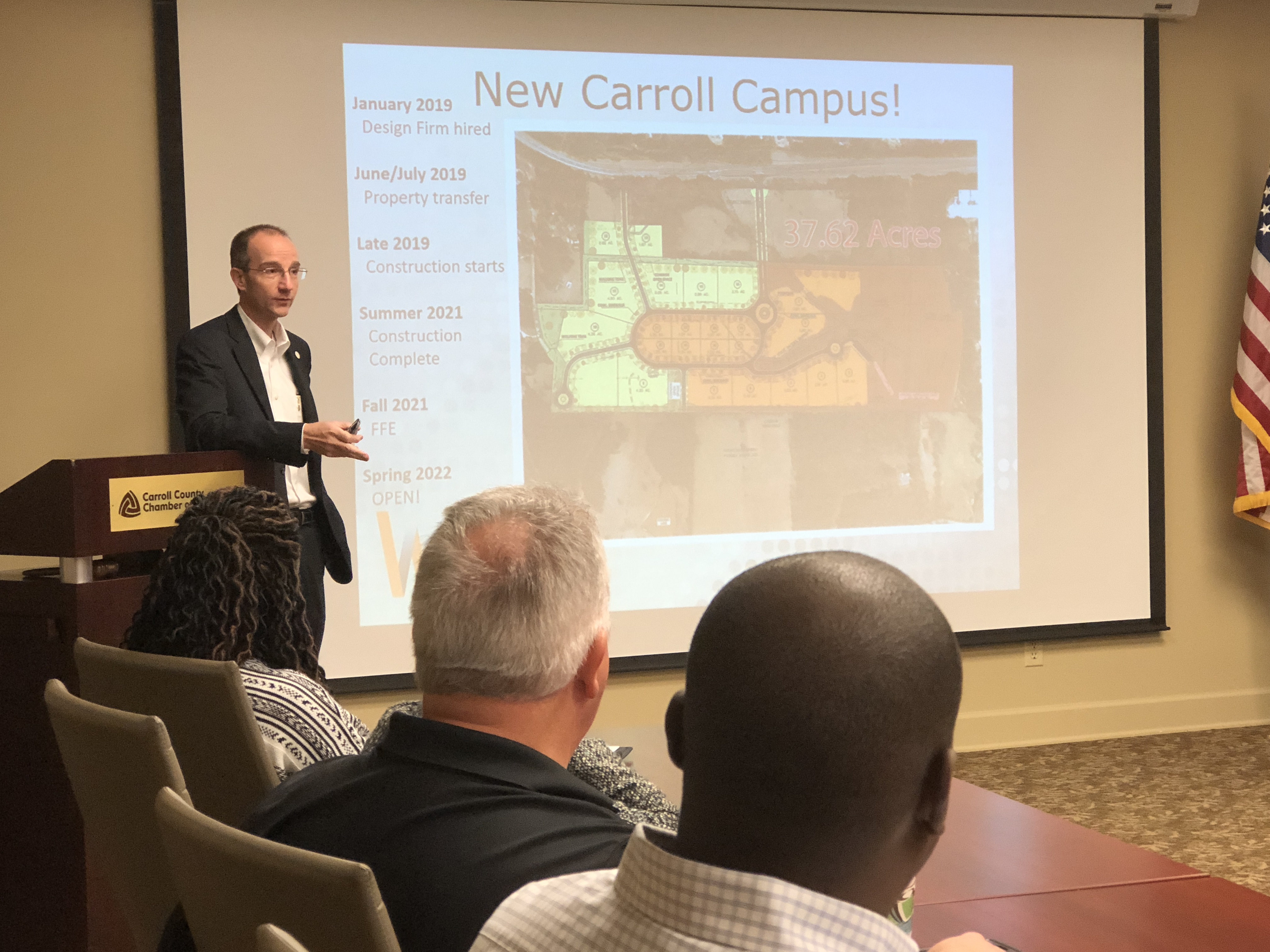 Rule presents new campus to chamber