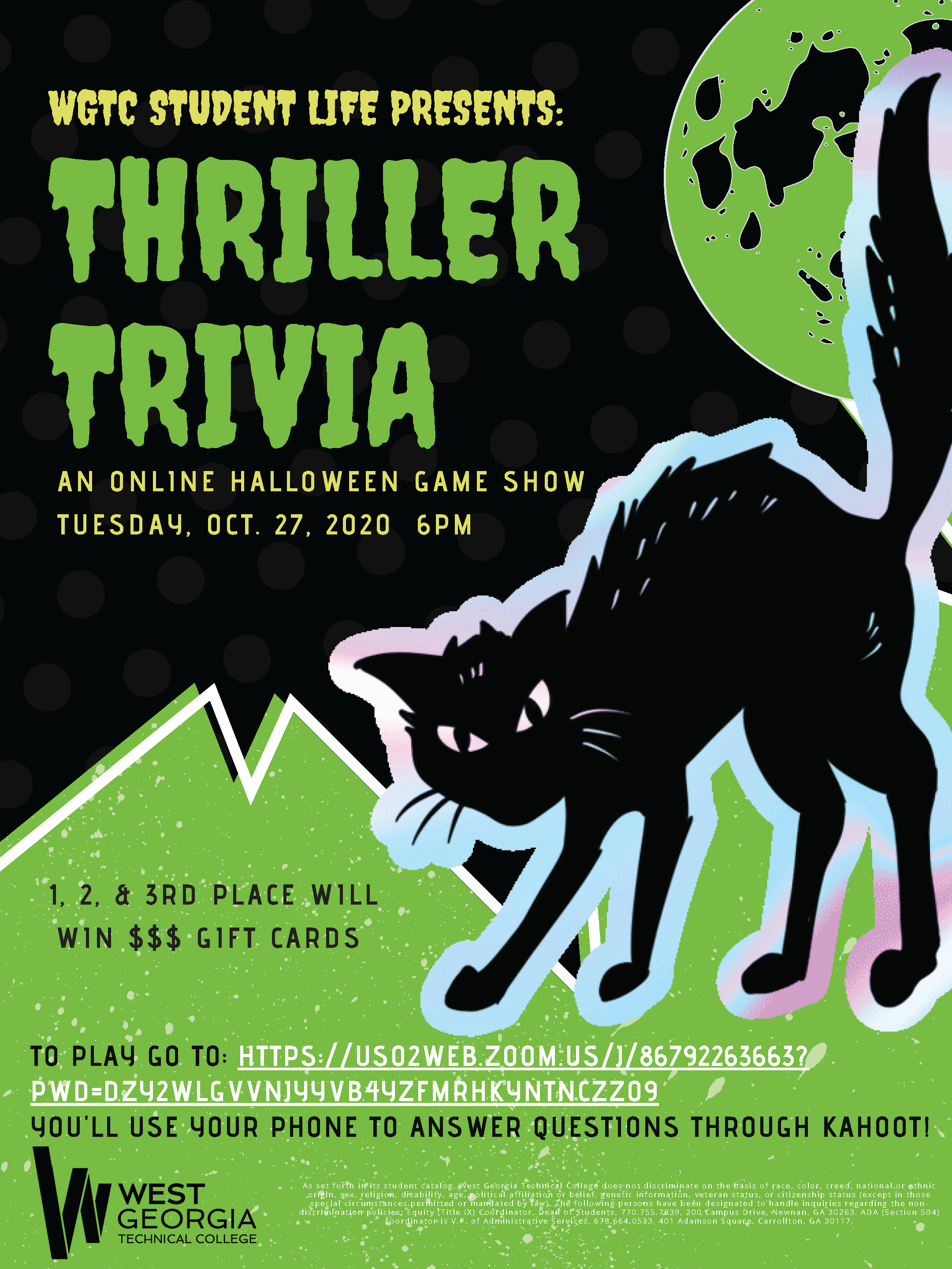 thriller trivia info flyer
