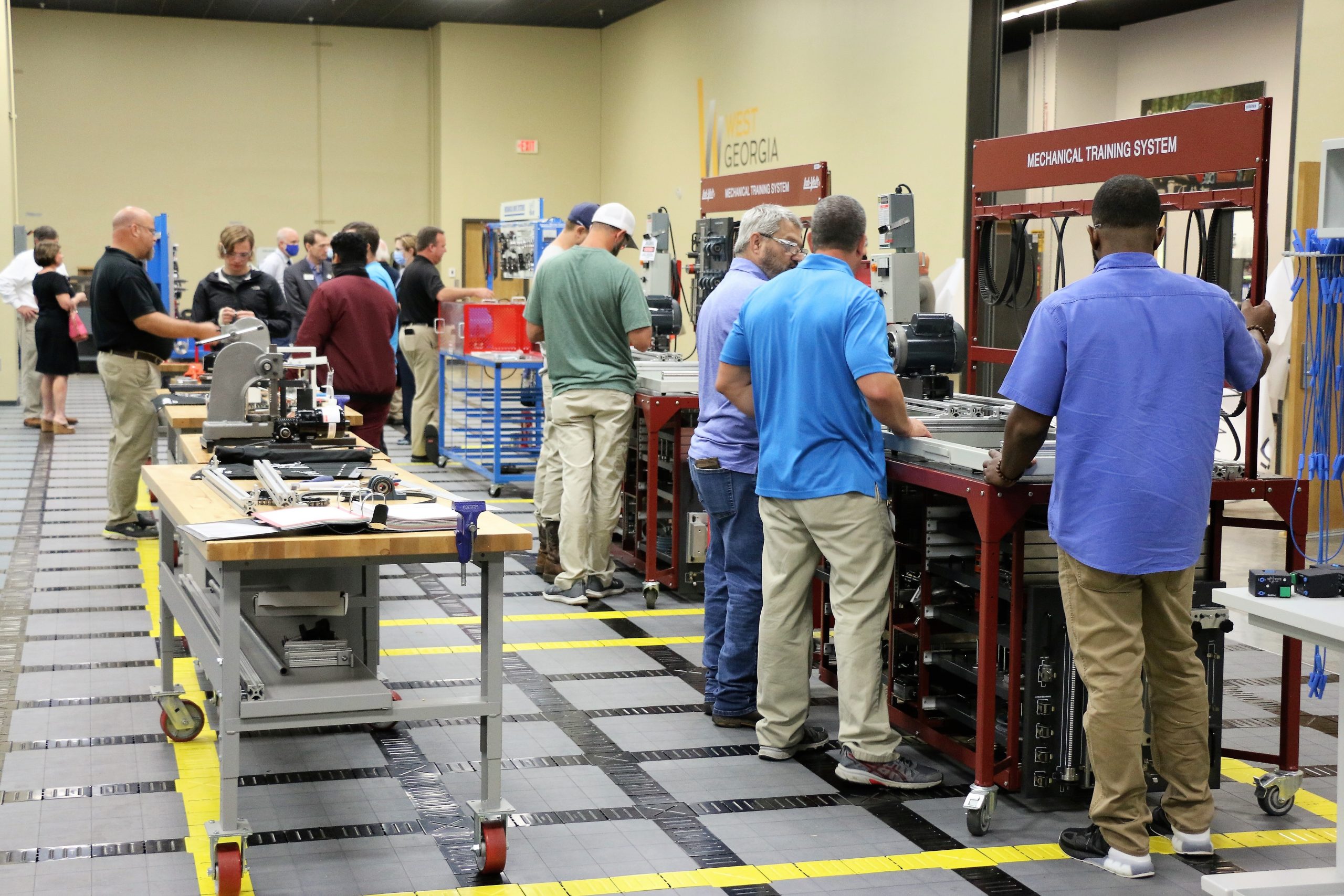 WGTC students work on equipment inside the Precision Manufacturing Lab on the College’s LaGrange Campus