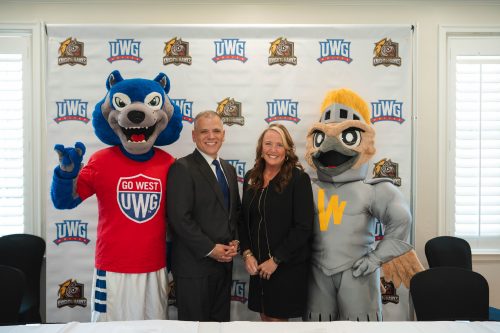 Dr. Post, Dr. Johnson, Wolfie and Knightro