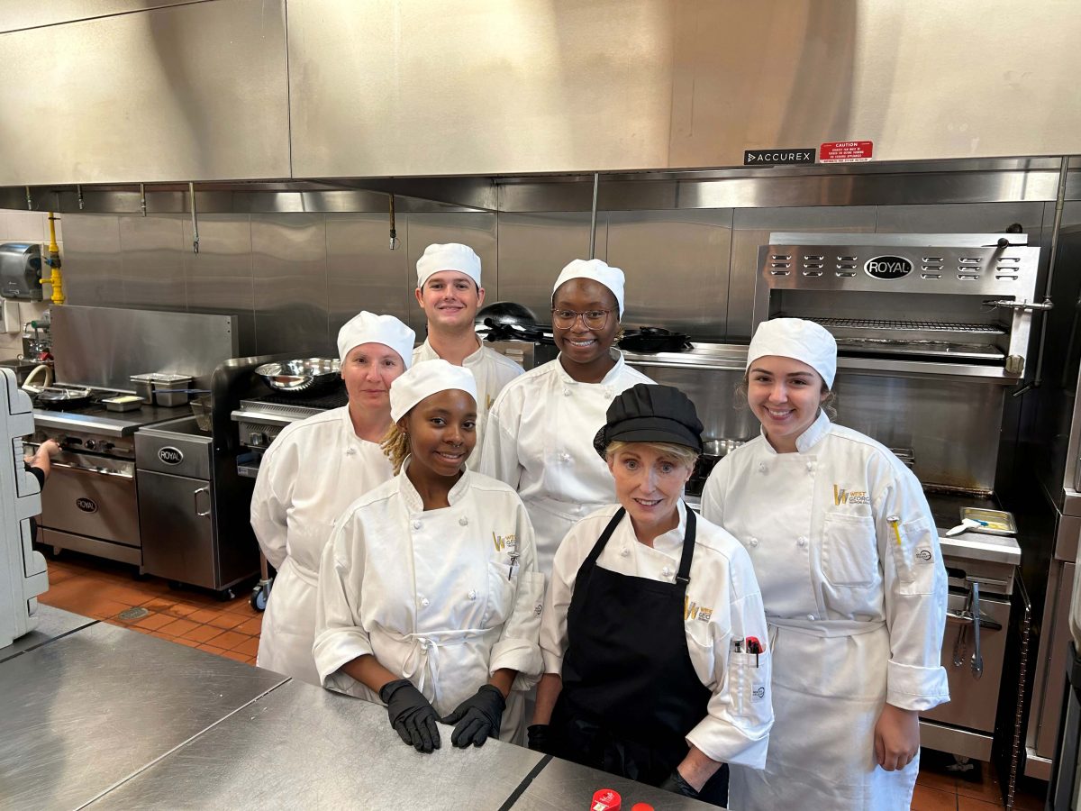 culinary students in the kitchen