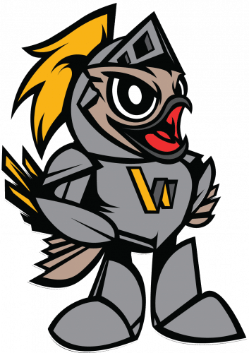Knighthawks Logo Profile Full Mascot Minimum Color 7 Black Bg1