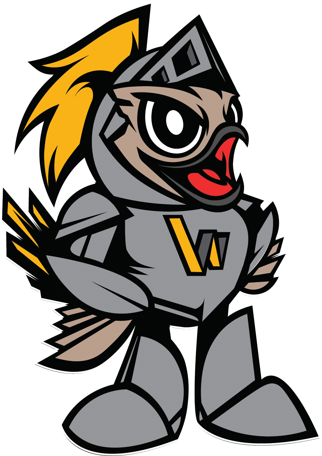 Knighthawks Logo Profile Full Mascot Minimum Color 7 Black Bg1