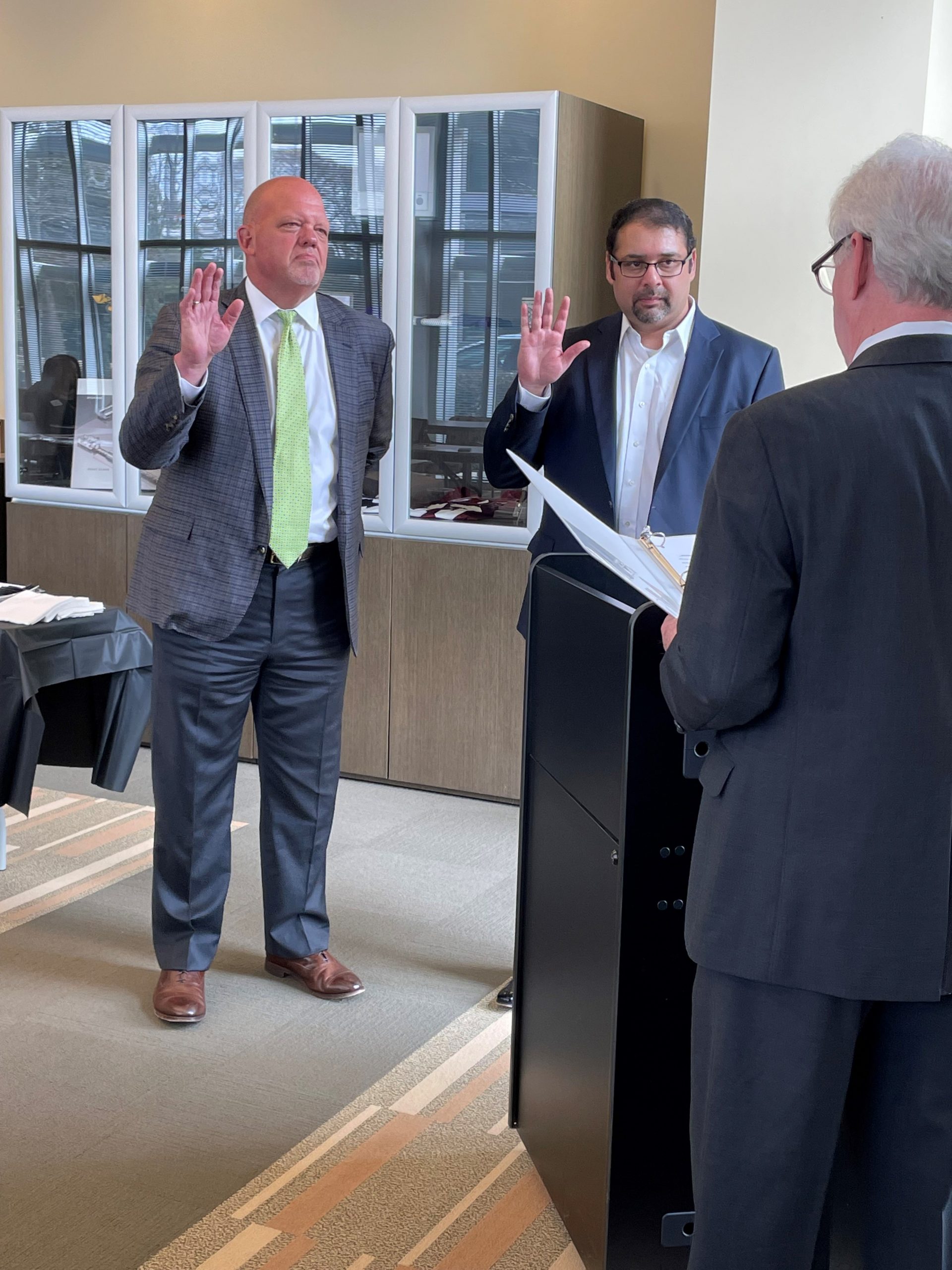 new board members being sworn in