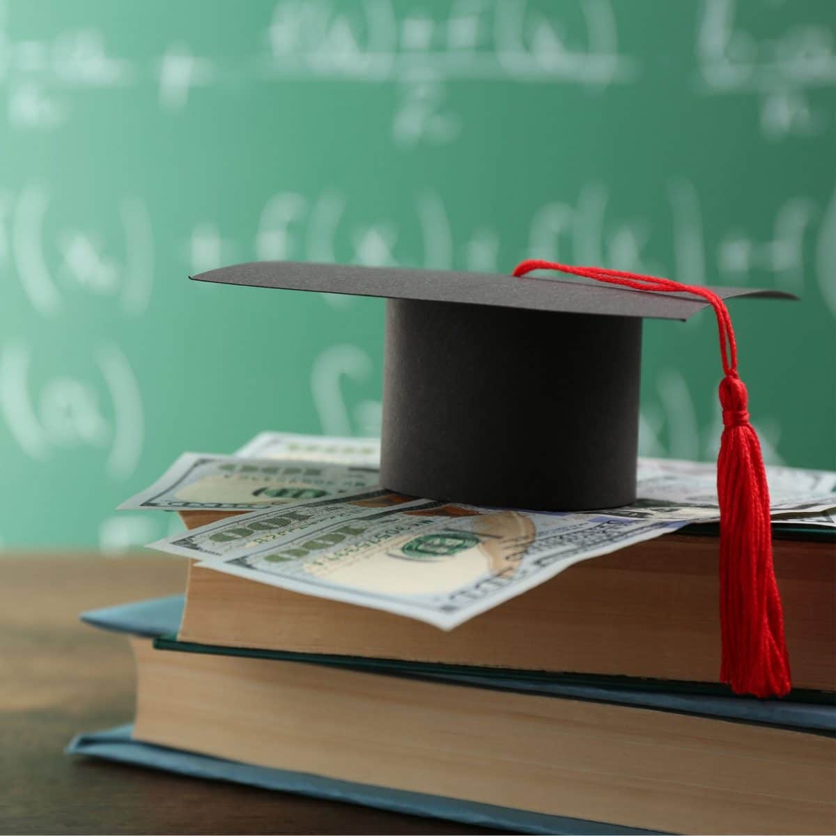 Books, money, and a graduation cap