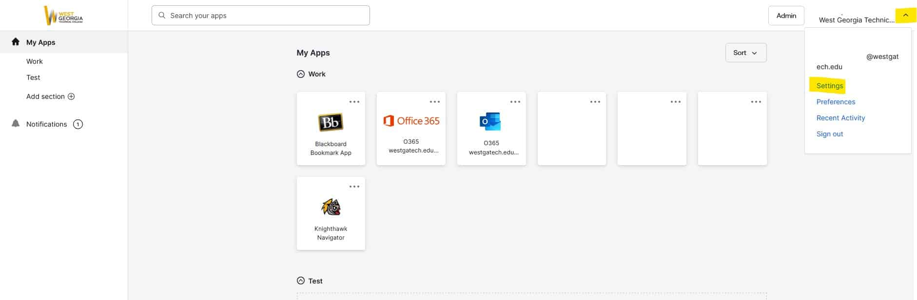 Okta Dashboard