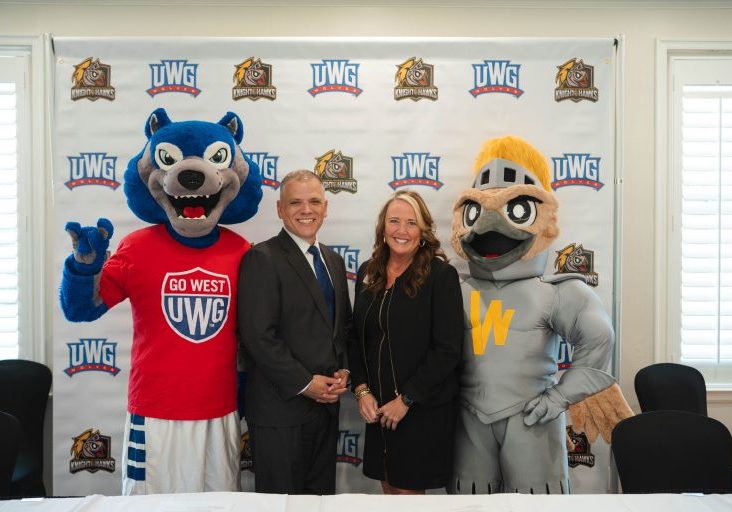 Dr. Post, Dr. Johnson, Wolfie and Knightro