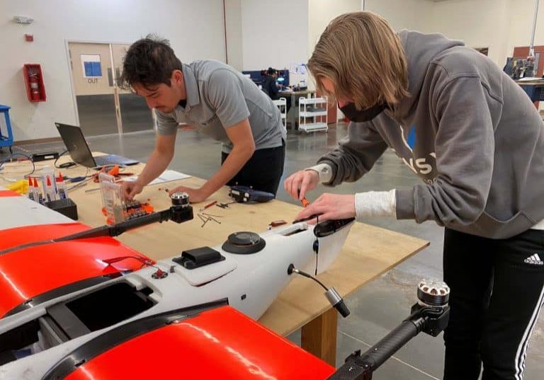 Students working on a project