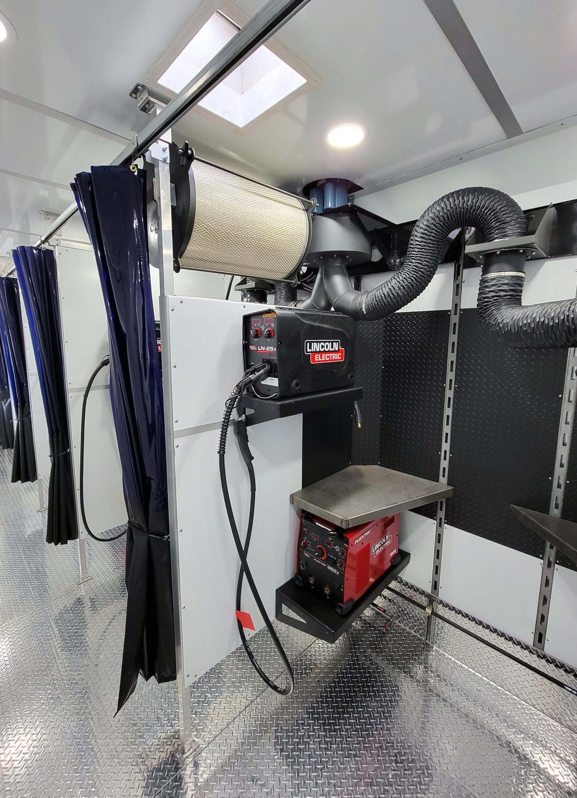 inside mobile welding lab truck