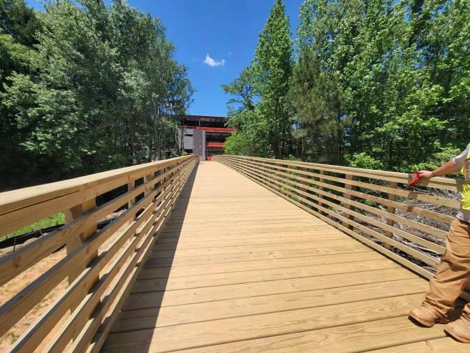 wooden pedestrian bridge